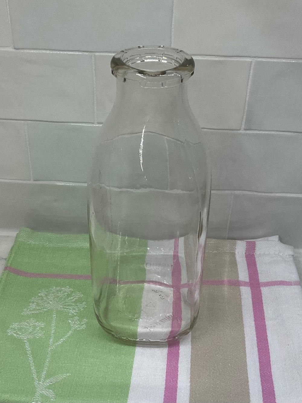 Vintage Duraglas Square Quart Milk Bottle